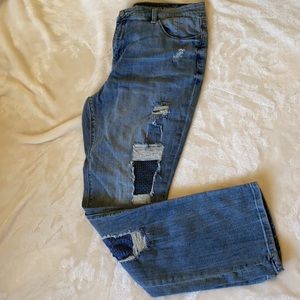 Laurie Felt Straight Leg Distressed Jeans